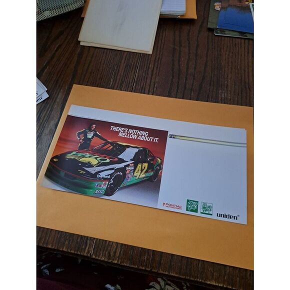 Vintage 1991 Kyle Petty #42 Coca-Cola Mello Yello NASCAR Promo Sign Racing Ad - Picture 1 of 2